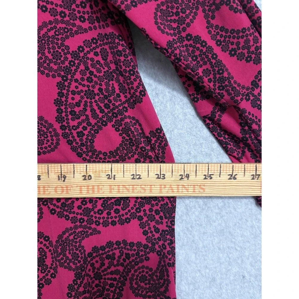 Michael Kors Dress Womens 2X Pink‎ Paisley Jersey Bell Sleeve Shift Midi Casual